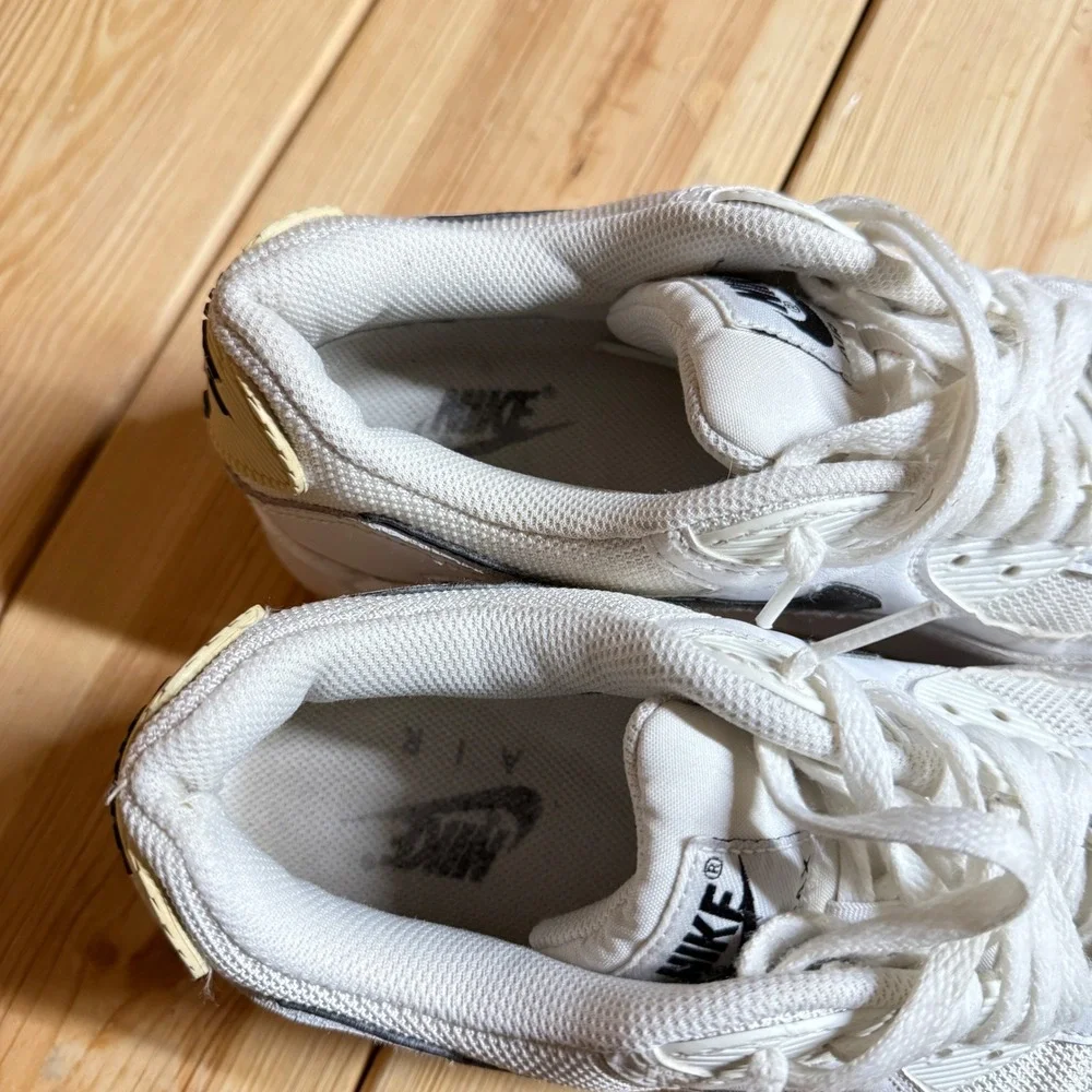Nike Air Max 90 White Black Men's Casual Athletic Sneakers‎ Shoes Size 9